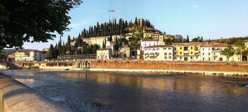 View of "the hill" across the Adige River