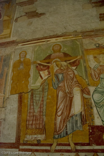 Different layers of frescos from different periods, Basilica of San Zeno