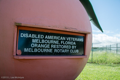 Sign on the Giant Orange, U.S. Highway 1, Melbourne. Florida