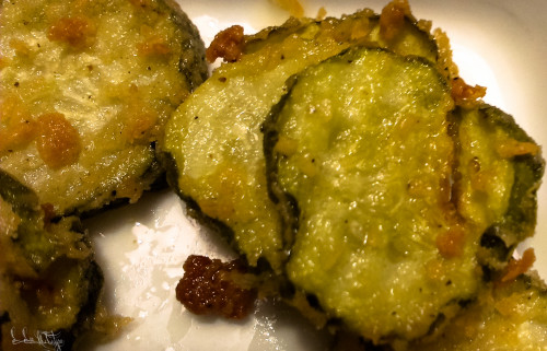Fried Green Pickle (closeup),, Ruby Tuesdays restaurant, North Carolina