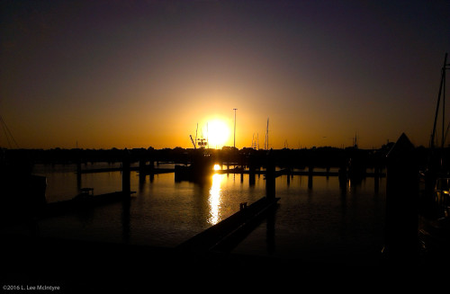 Sunset at the harbor, Crescent City, May 25, 2016