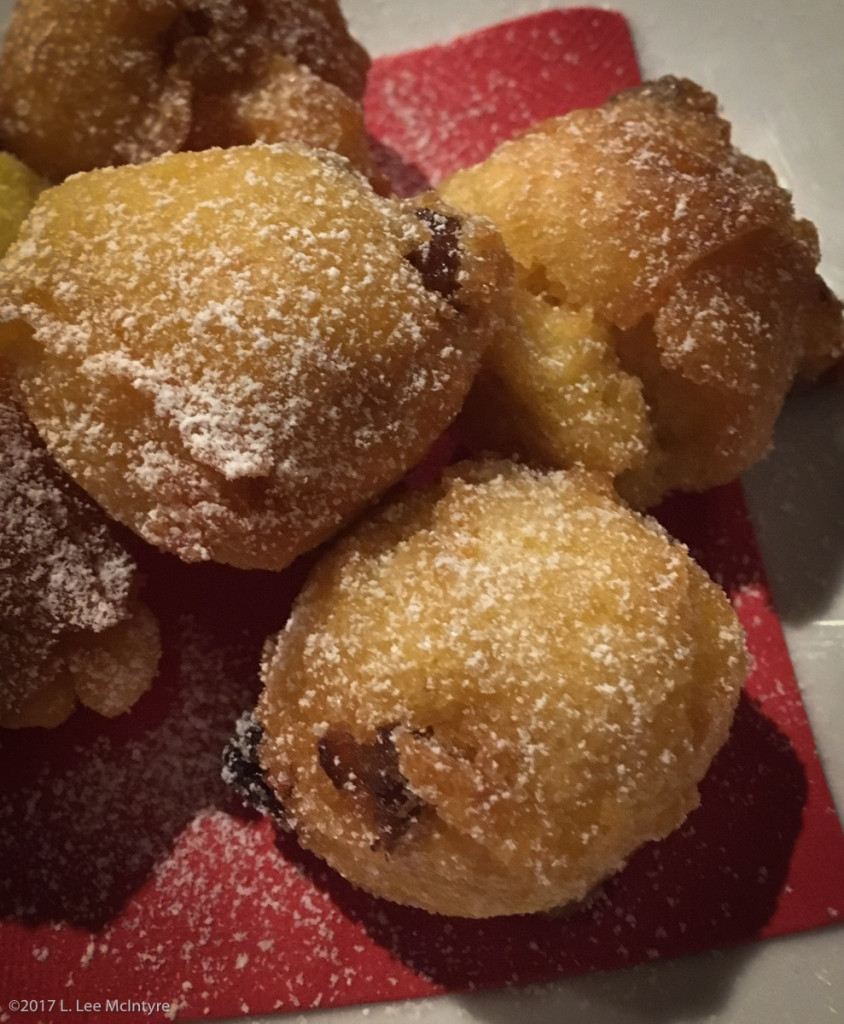 Corn meal fried dough with currants